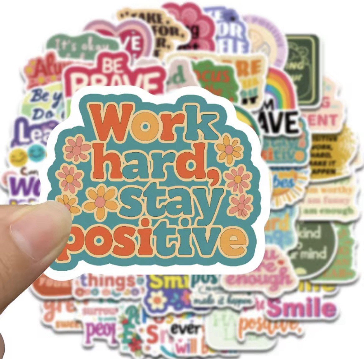 Positive Affirmative Style Stickers 50pc Words And Phrase Stickers FREE SHIPPING