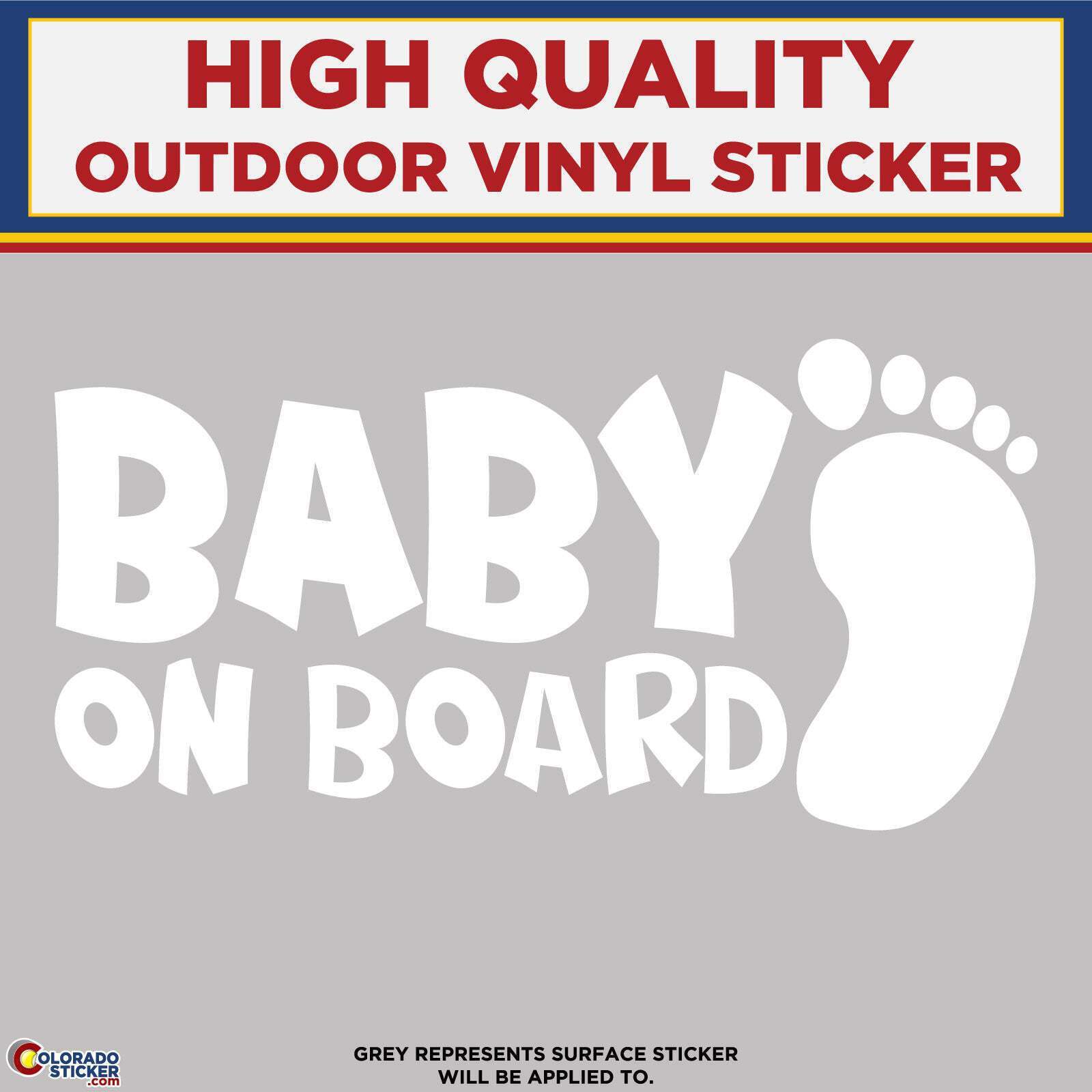 Baby on Board Footprint, Die Cut High Quality Vinyl Stickers