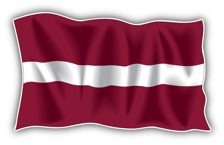 Latvia Waving Flag Car Bumper Sticker Decal