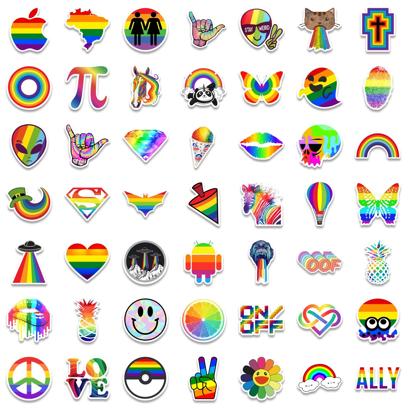 200 pcs LGBTQ Pride Stickers, Gay Lesbian Equal LOVE Waterproof