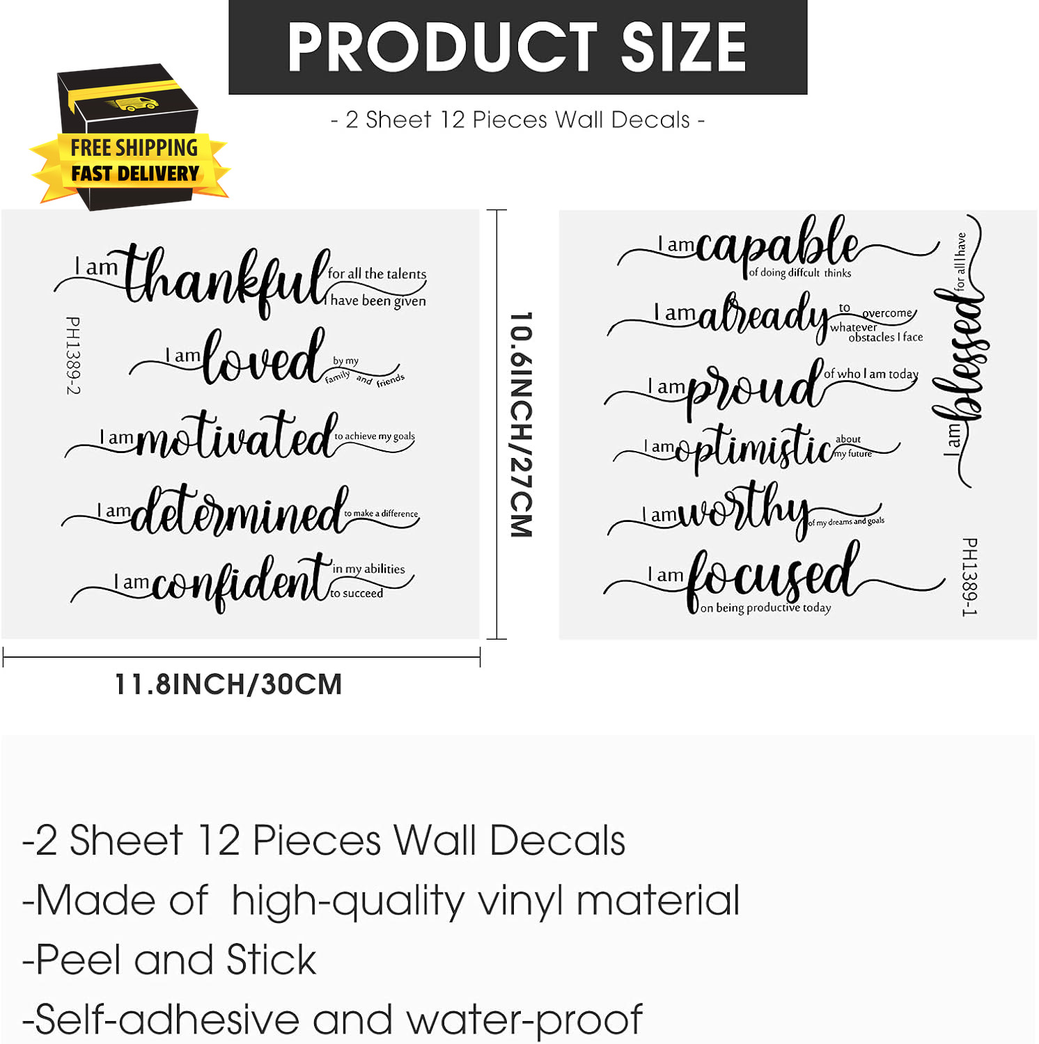 2 Sheets Inspirational Wall Decals Motivational Wall Stickers Black Art Decor Po
