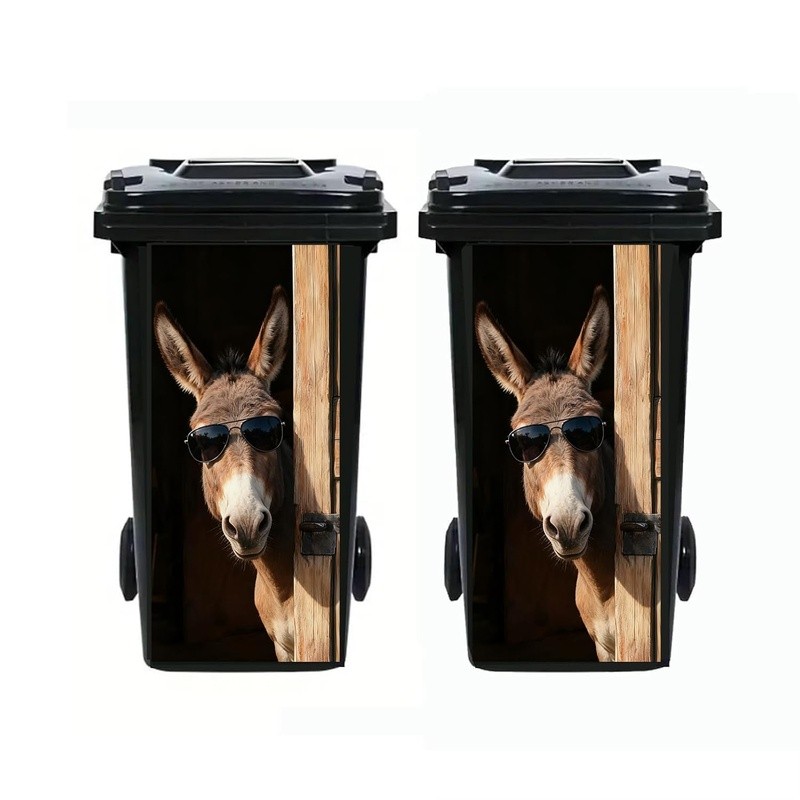 Animal Trash Can Decal Sticker Large Bin Decor DIY Removable Vinyl Waste Bin New