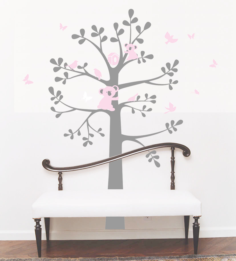 Koala butterfly bird tree sticker wall Decal Removable Art Vinyl Large kids Nurs