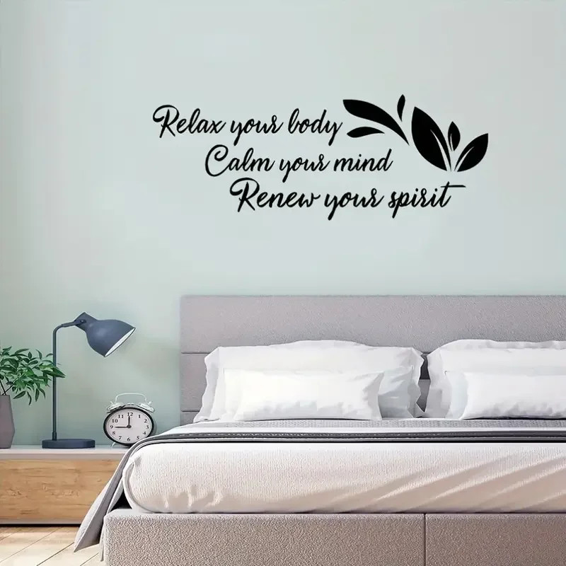 Wall Sticker Decal Relax Your Body Calm Your Mind Renew Your Spirit Quote Spa