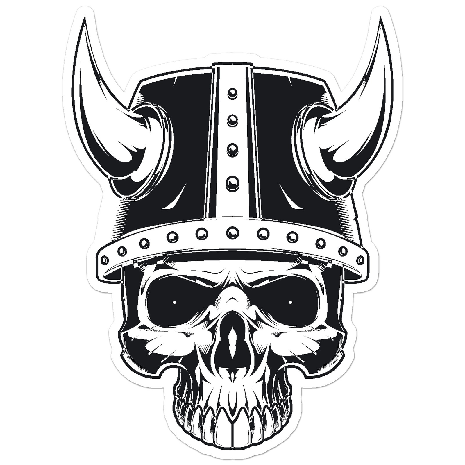 Skull Viking Helmet – Vinyl Decal Sticker – Car Window Laptop – ebn7687