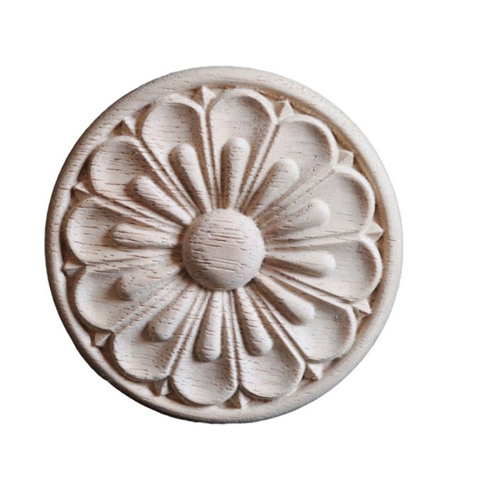 Set of 5 Round Wood Onlays for Handcrafted Furniture Carving (84 characters)