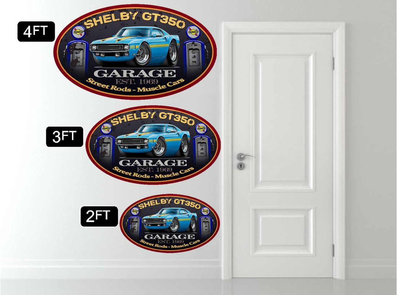 1969 1970 Shelby GT350 Mustang Fastback Garage Sign Wall Art Graphic Sticker