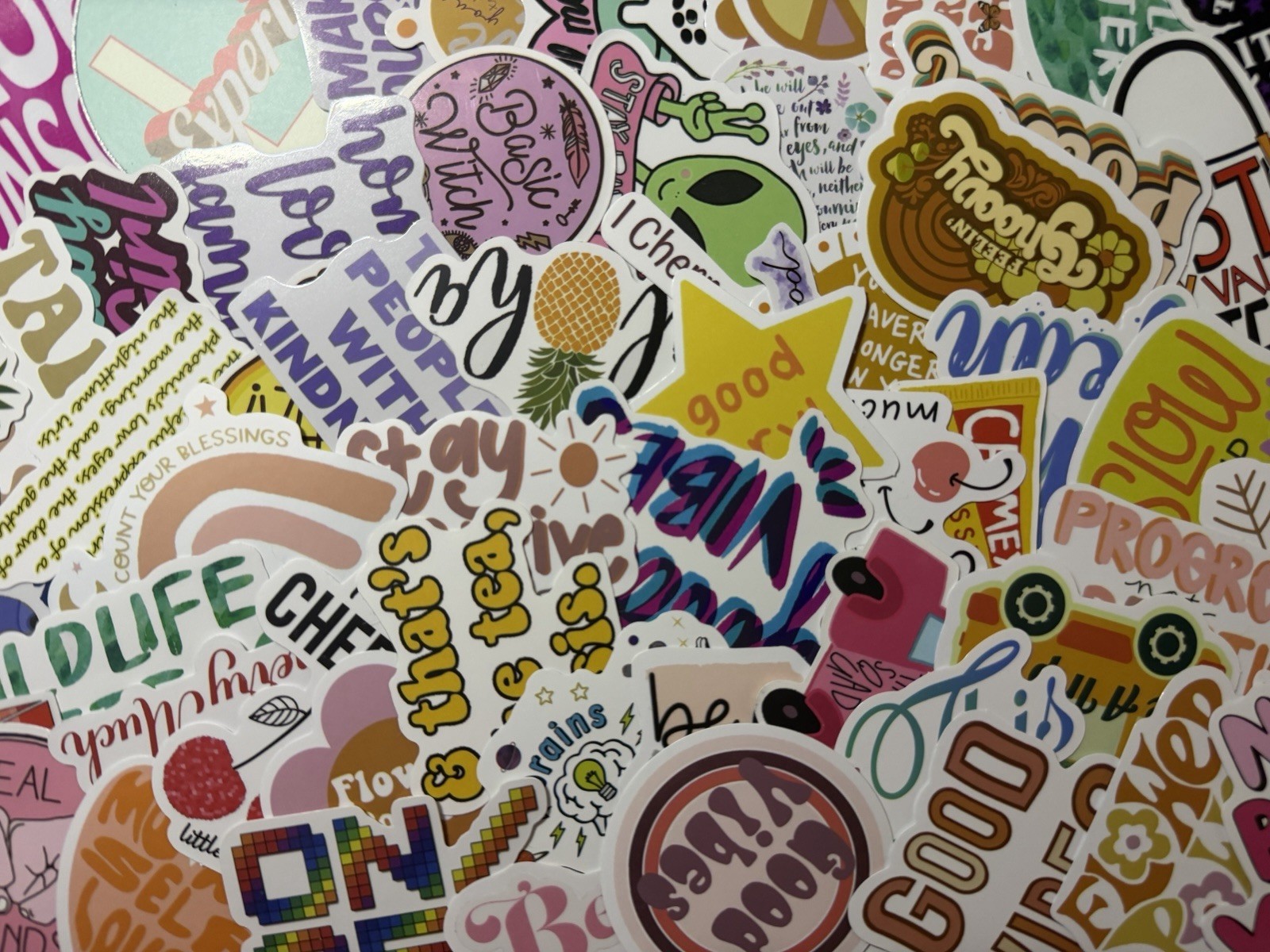 Assorted Words & Phrases Waterproof Vinyl Decals Sticker Bomb 1 oz Packs