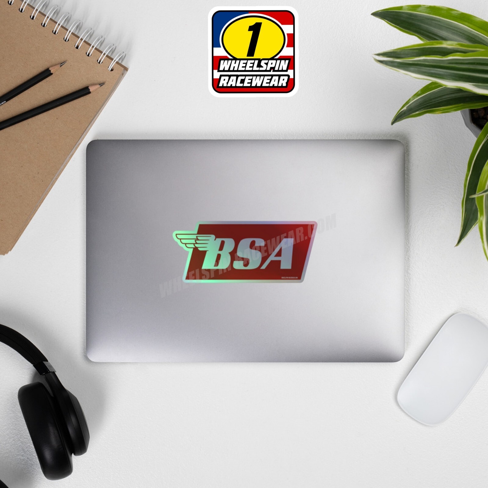 BSA Red Block Logo Holographic Moto Stickers vintage mx motocross