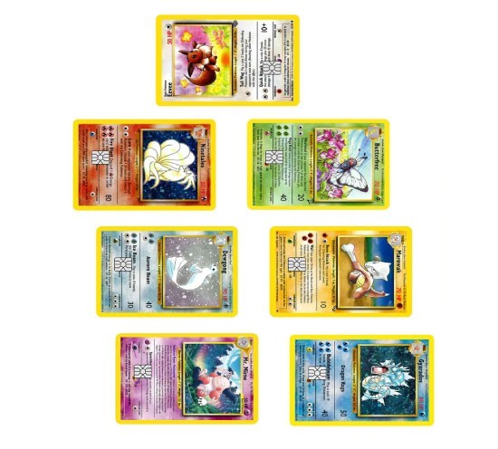 "Pokémonster" Card Skin Set 7-Pack Decal Vinyl Sticker Eevee Ninetales Trainer