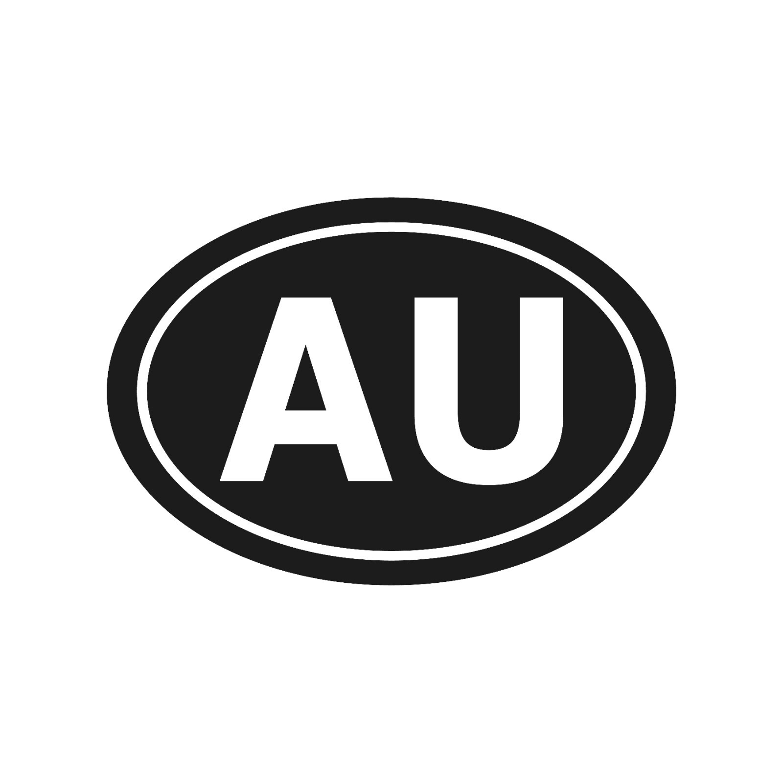 AU Australia Country initials Vinyl Decal Window Oval AU Laptop Sticker