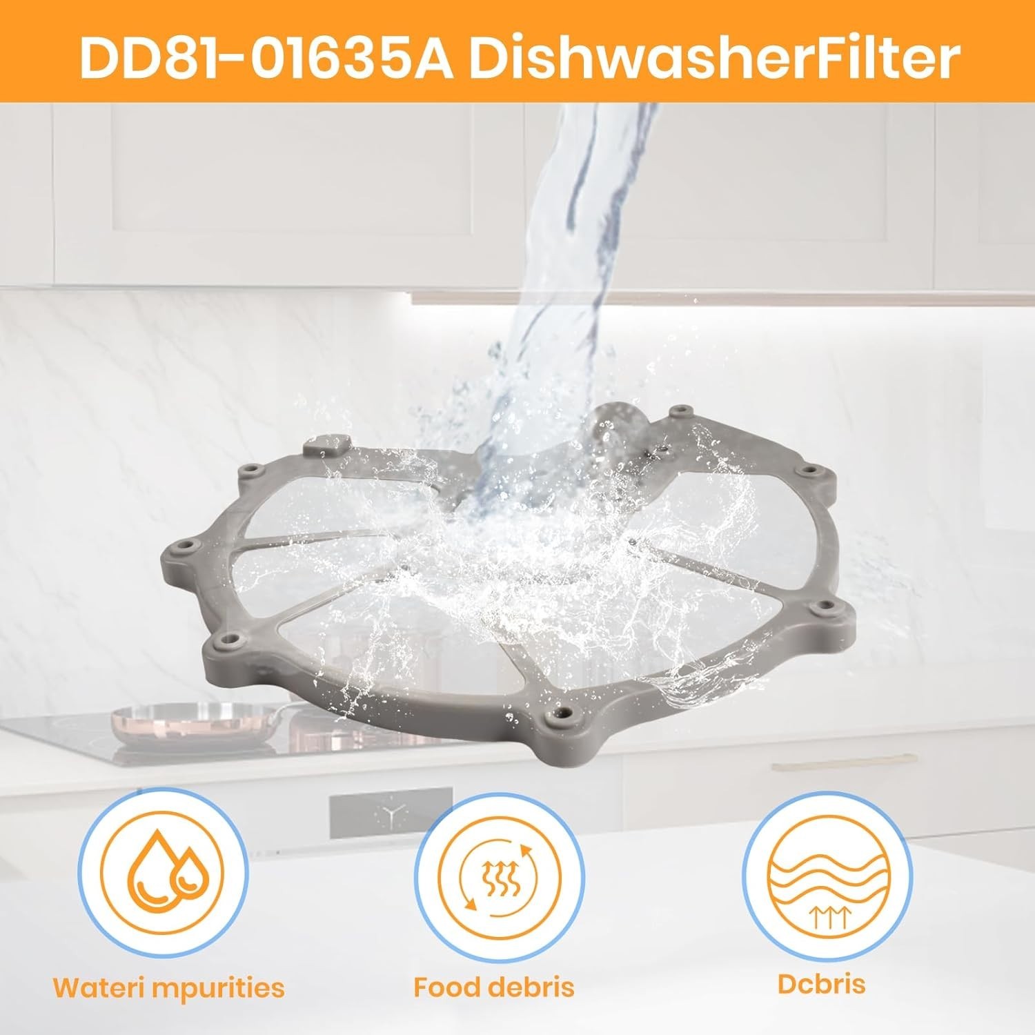 Upgrade DD81-01635A For Samsung Dishwasher Mesh Filter Sump (Hump Gray