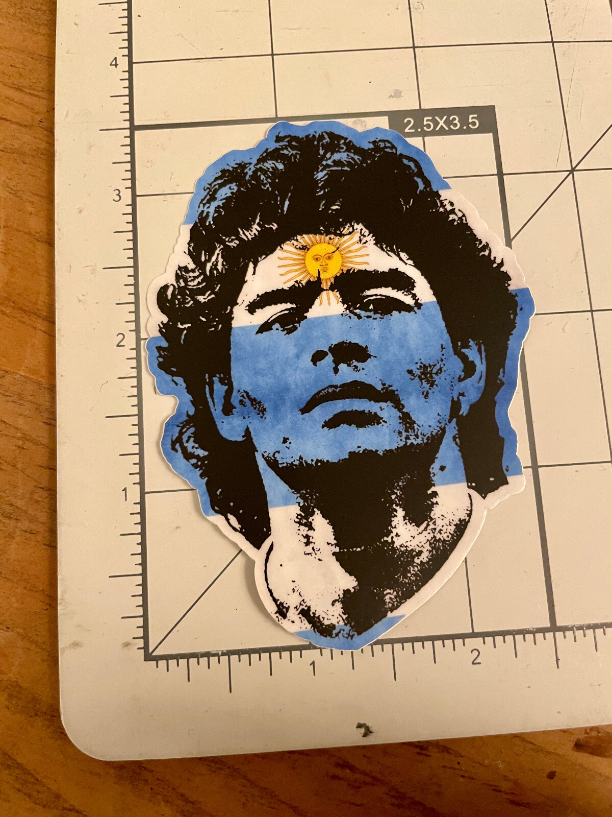 Diego Maradona Face Stencil Premium Sticker 4in Napoli Argentina Futbol