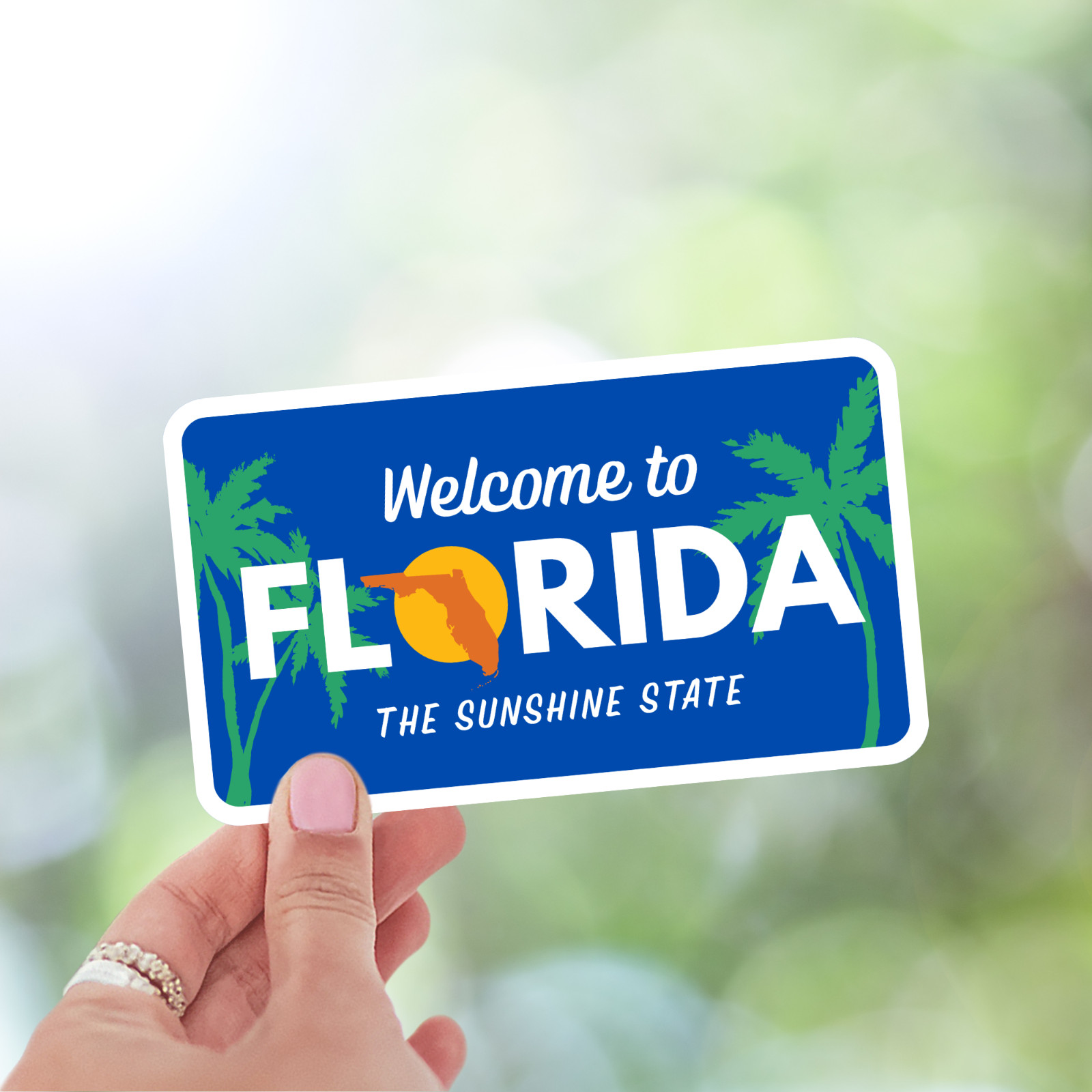 Welcome to Florida Sticker The Sunshine State Vinyl Decal Waterproof Travel