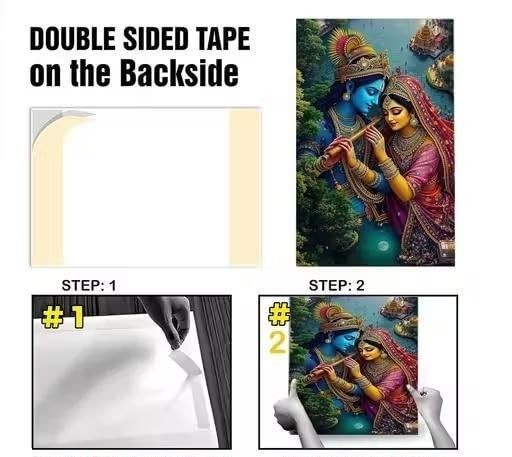 Krishna HD Vinyl Wall Poster 12×18 Inch – Self Adhesive Peel & Stick Wall Decor