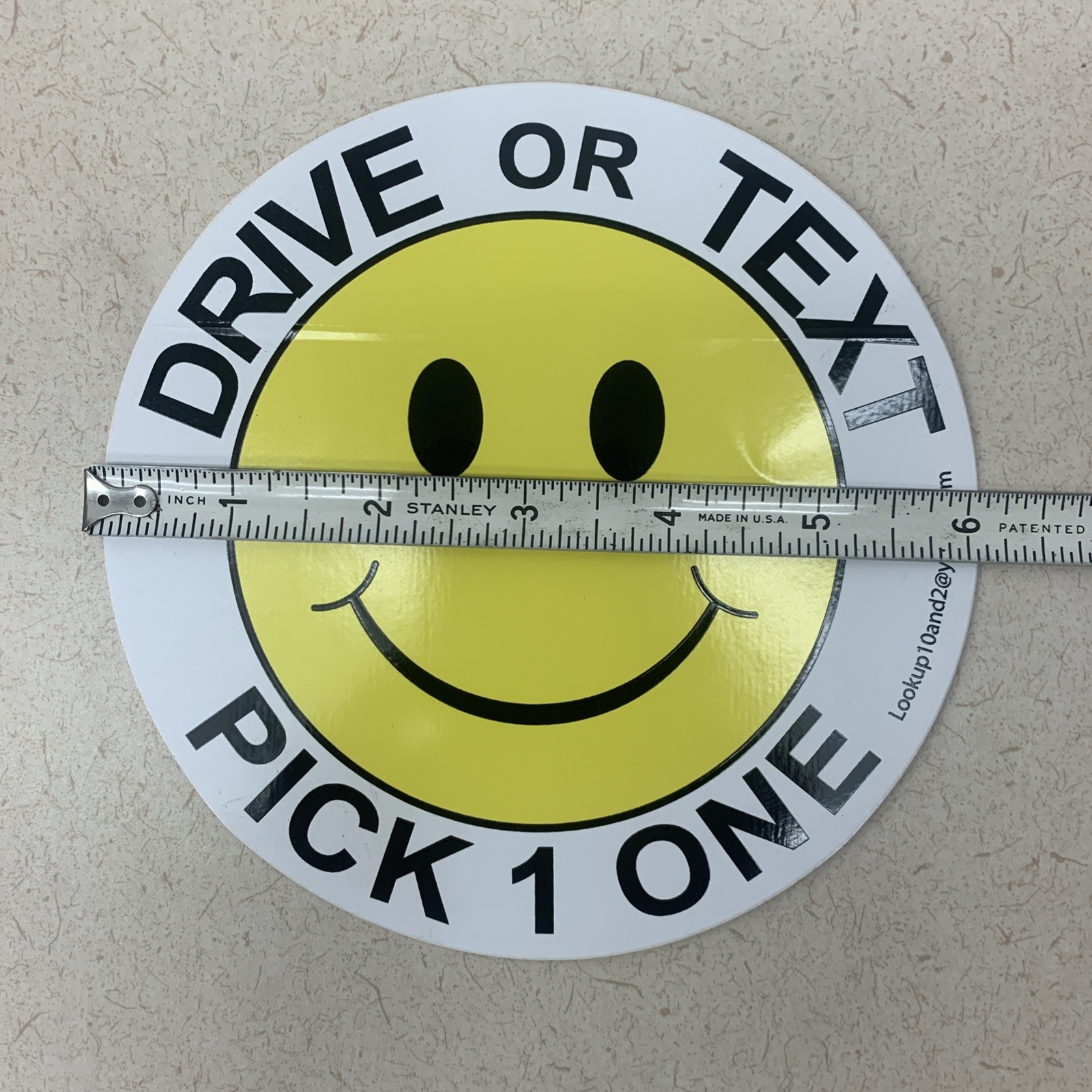 Smiley Face Decal Sticker Happy Smile Drive Or Text Pick One 1 MADD Look Up Safe
