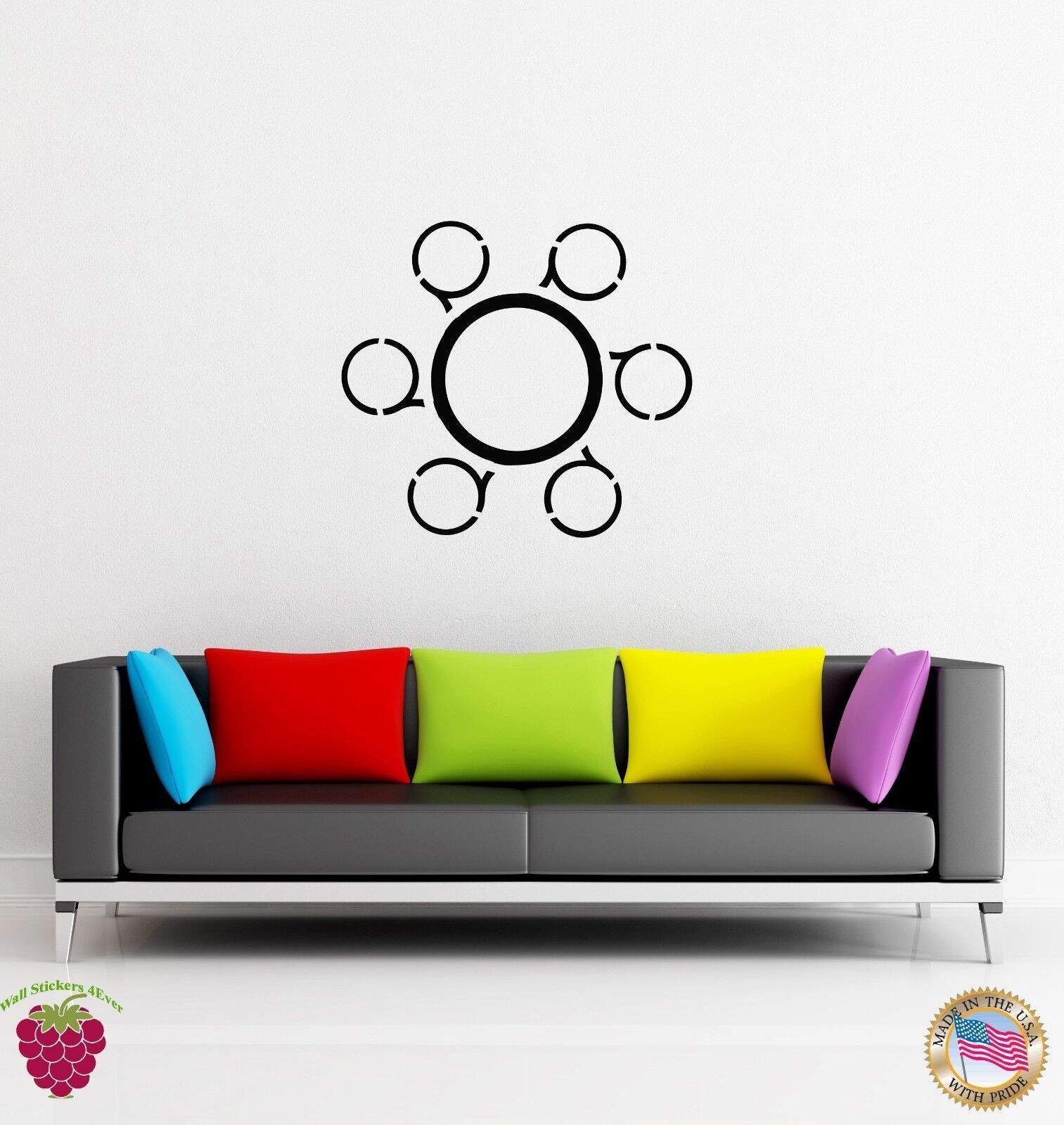 Wall Sticker Modern Abstract Cirle Living Room Bedroom Decor (z1600)