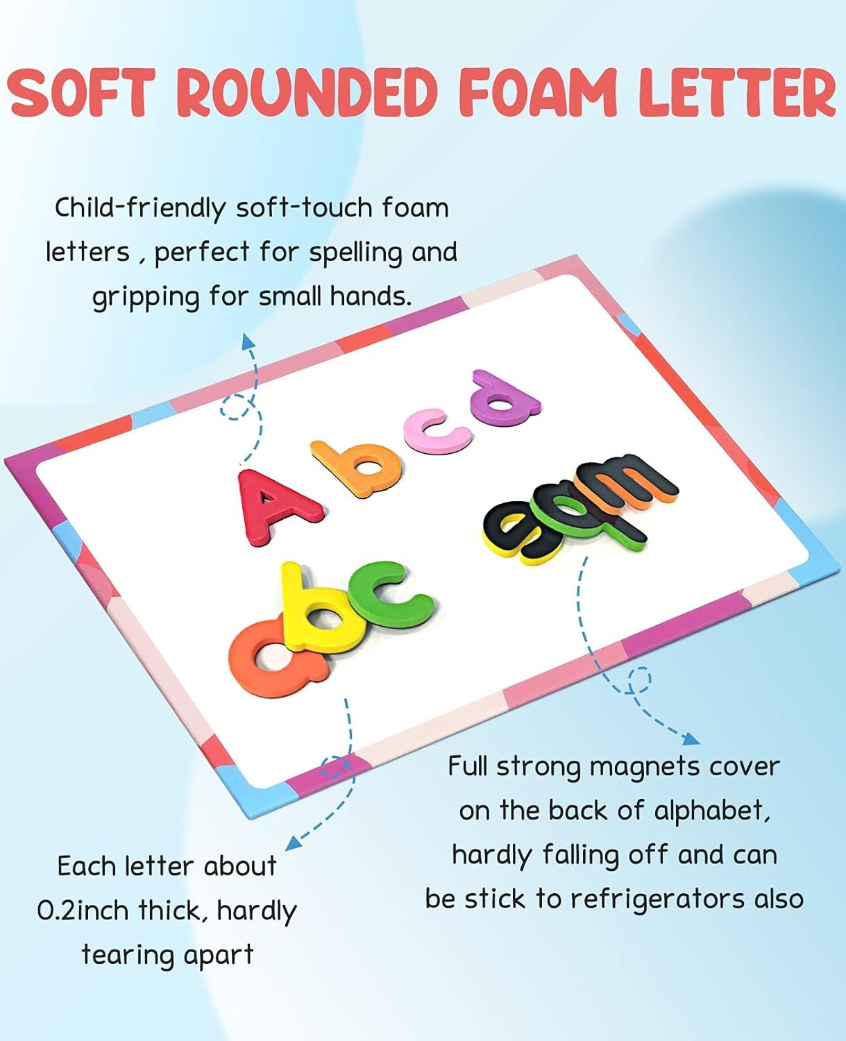 Classroom Magnetic Alphabet Letters Kit 238 Pcs with Double – Side Magnet Boa…