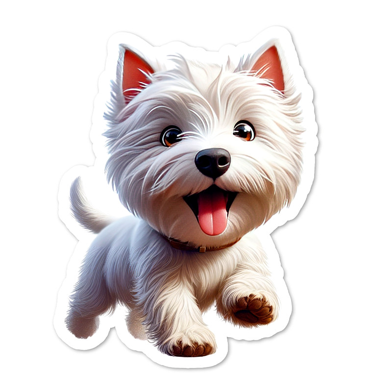 West Highland Terrier Vinyl Sticker, Water Resistant, Indoor, Laptop, 2 Sizes