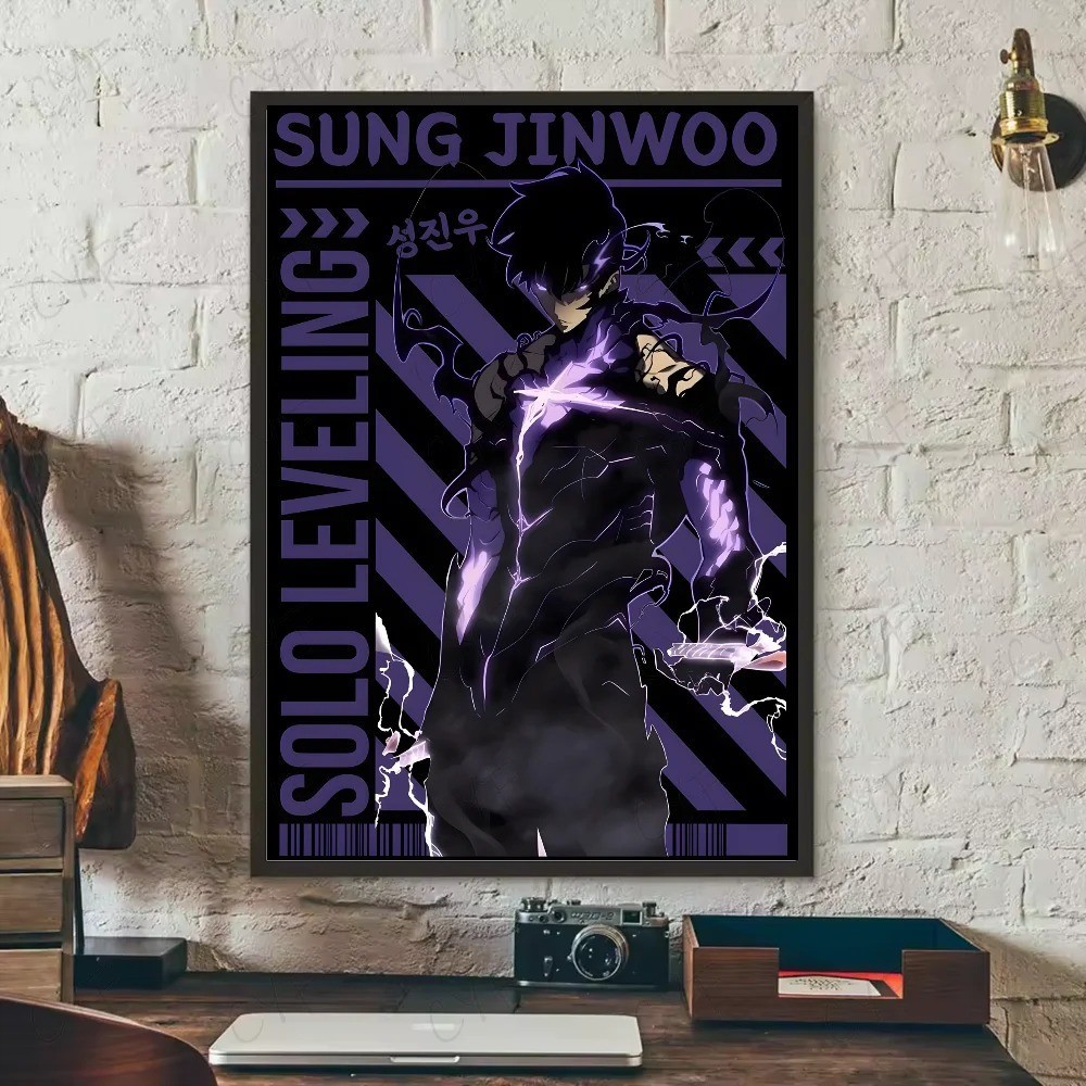 Solo Leveling Poster Wall Art Sun Jinwoo Canvas Cotton Unframed