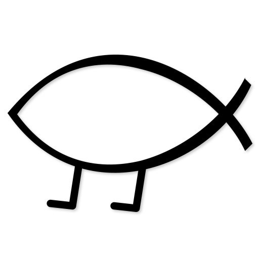 Darwin Fish Sticker decal Vinyl Evolution Atheist 5" x 4"