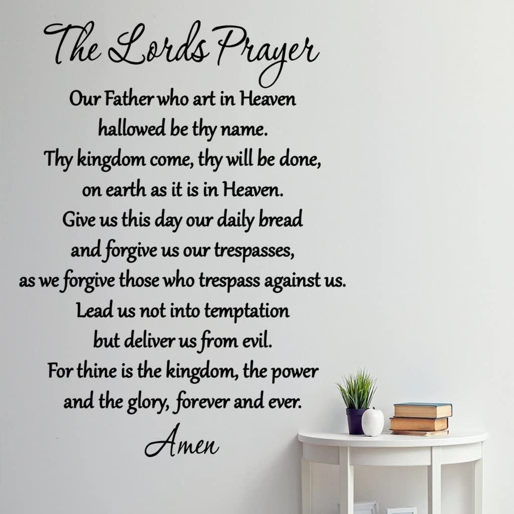 The Lord's Prayer Bible Wall Decal Our Father Vinyl Wall Art Scripture Quote Fai