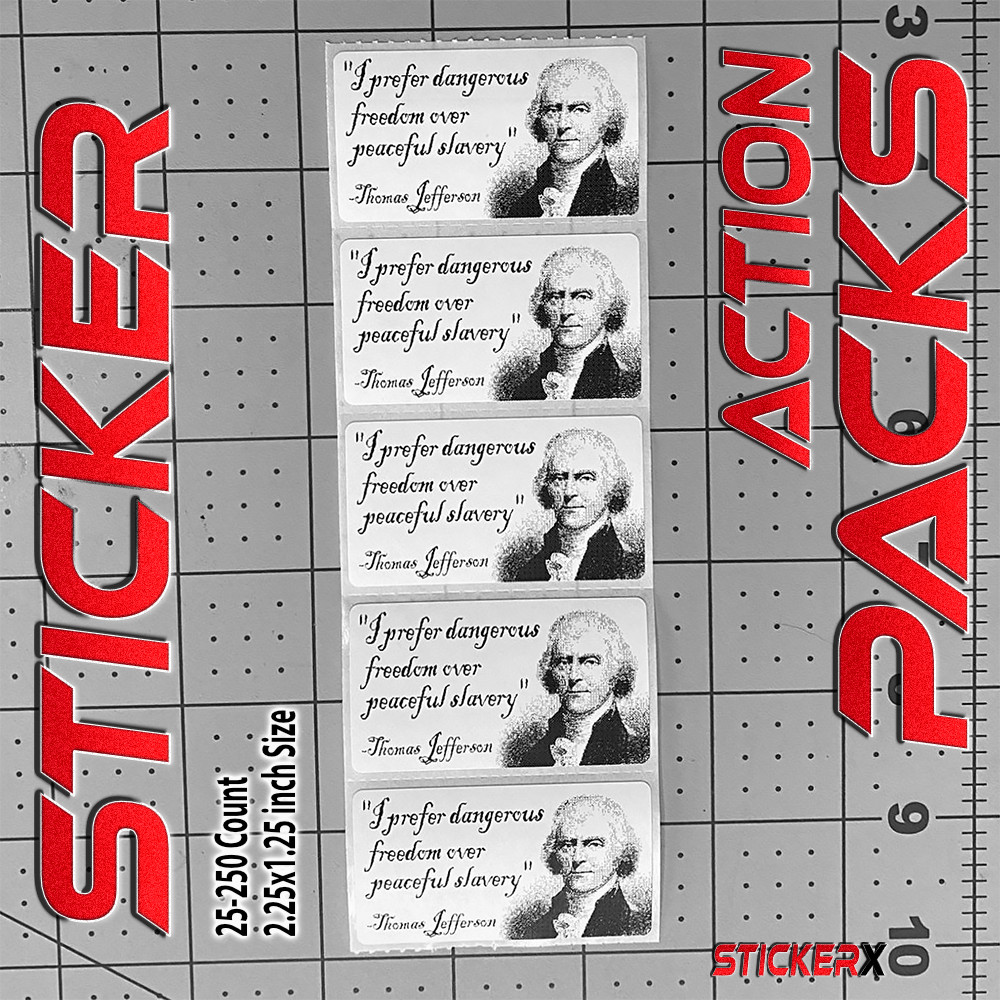 Thomas Jefferson Sticker Freedom Quote Libertarian 25-250 Action Stickers USA