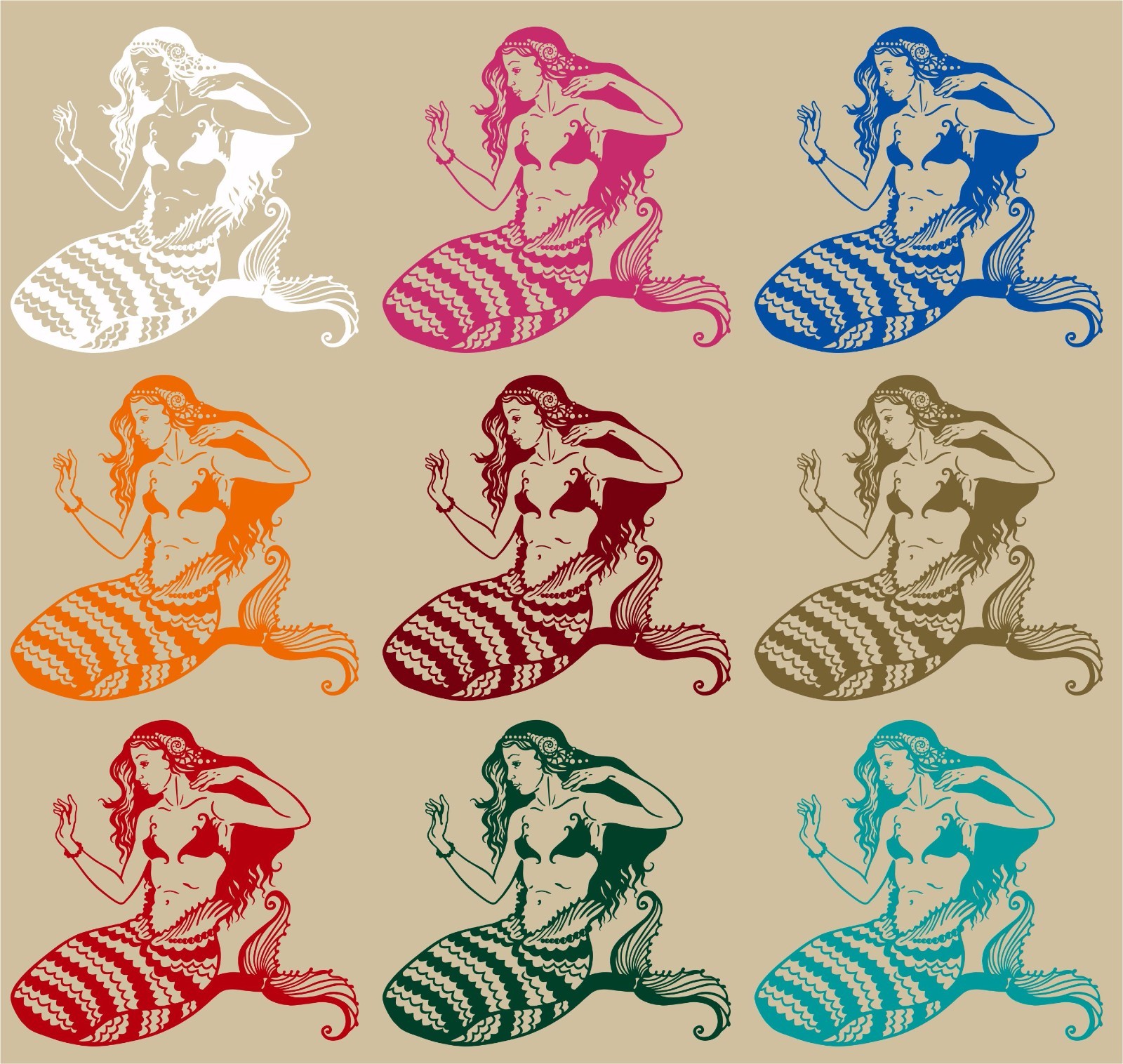 Mermaid Woman Fantasy Ocean Girl Fish Car Truck Window Vinyl Decal Sticker