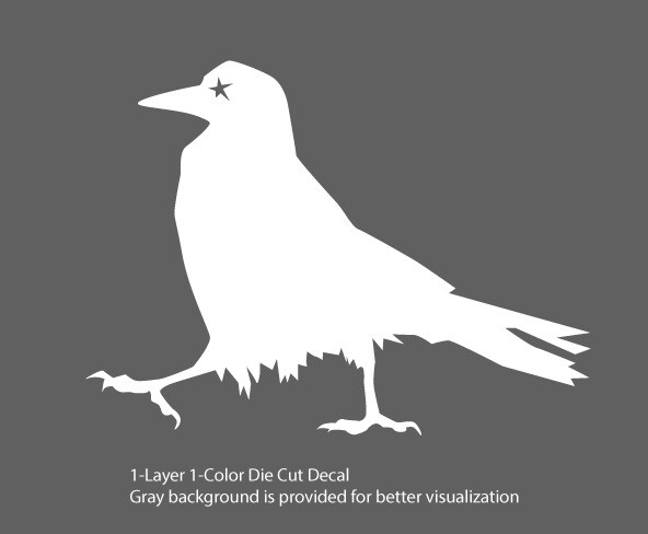 Birds – Star-eyed Raven/Crow/Corvid Decal – 6Yrs Outdoor Vinyl Die Cut Sticker