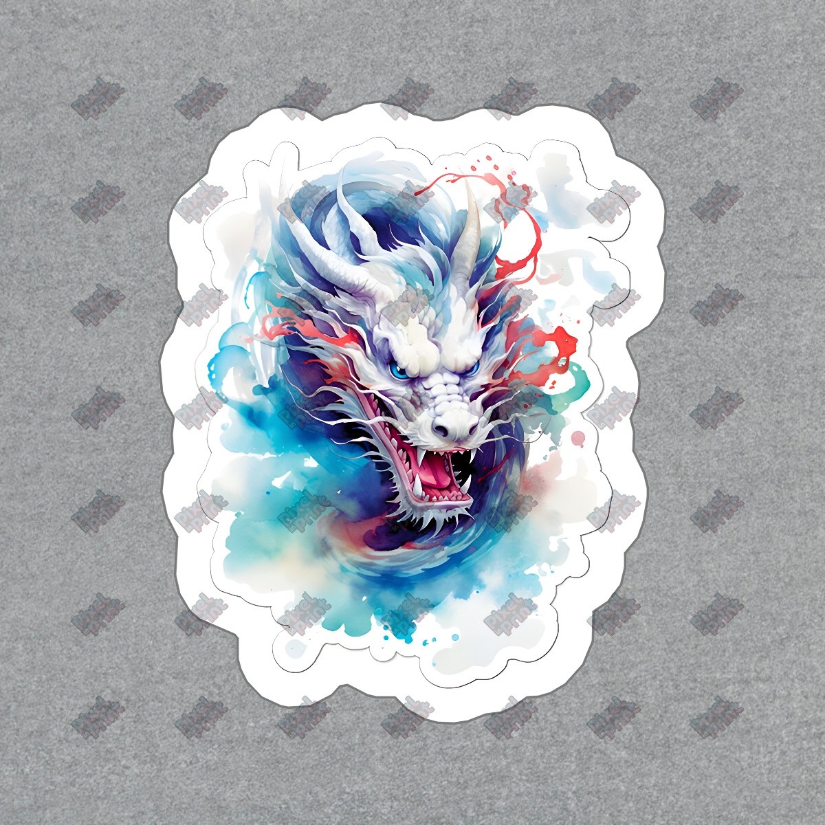 Stunning Dragon Vinyl Sticker Decal Colorful Watercolor Design #442374