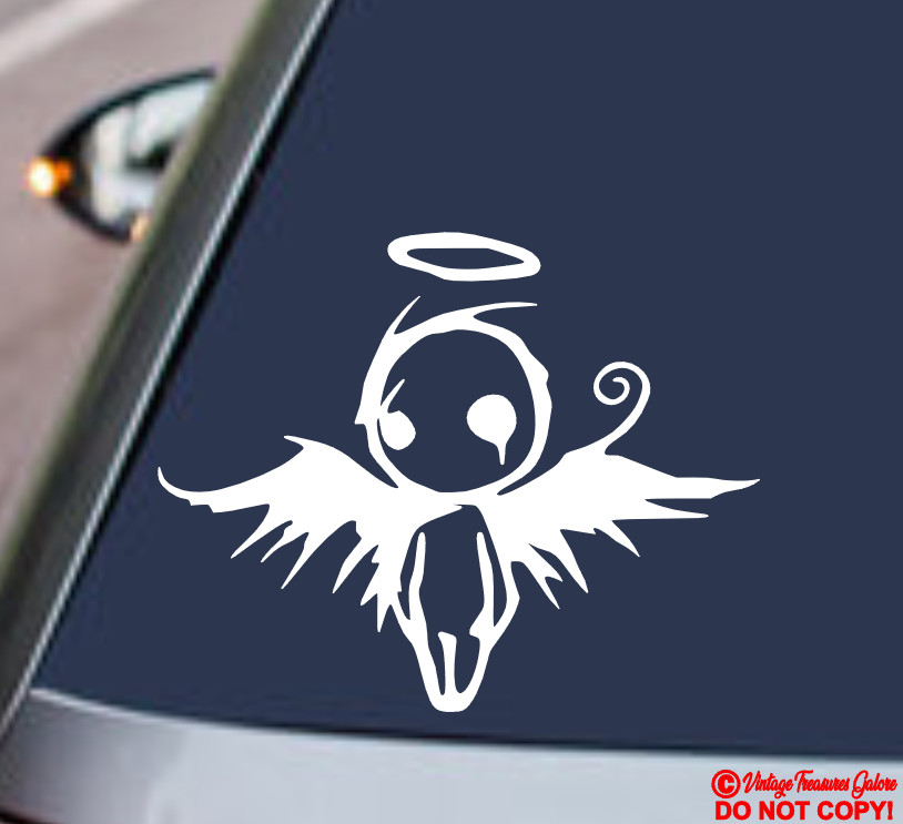 GOTHIC DARK FALLEN ANGEL OF DEATH VINYL DECAL CAR REAR WINDOW BUMPER STICKER JDM