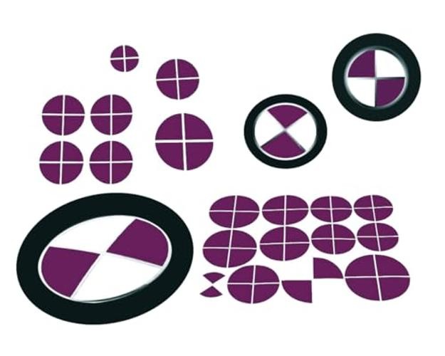 Gloss Green Orange Red Blue Pink Silver Yellow Stickers – Compatible Purple