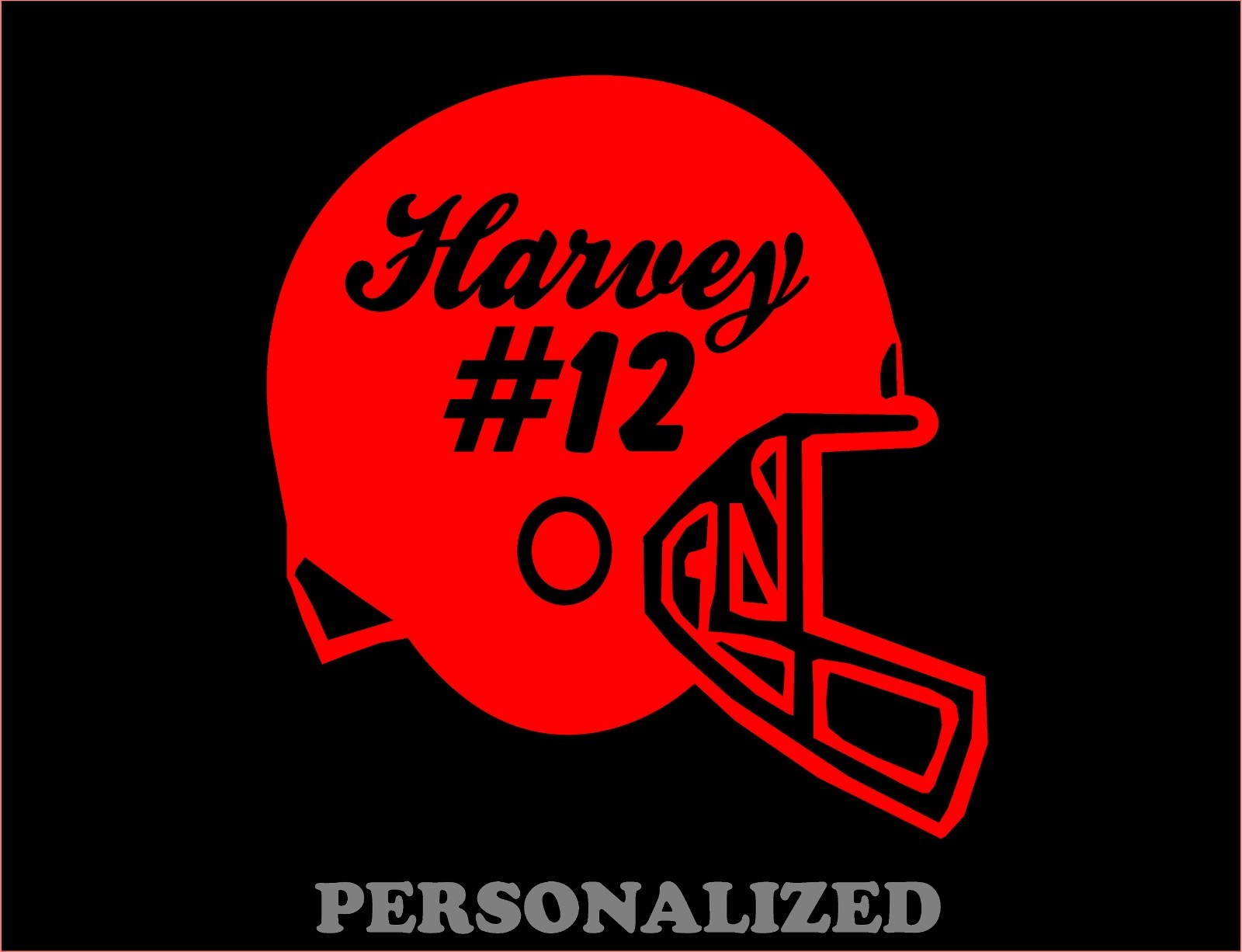 Custom Football Helmet Decal Custom Name and Number Vinyl Car Window Sticker