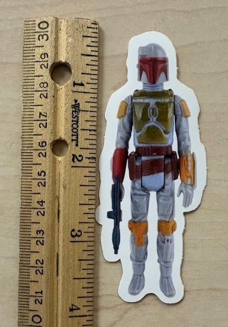 Three (3) Boba Fett Kenner Action Figure Decal Sticker 3.75