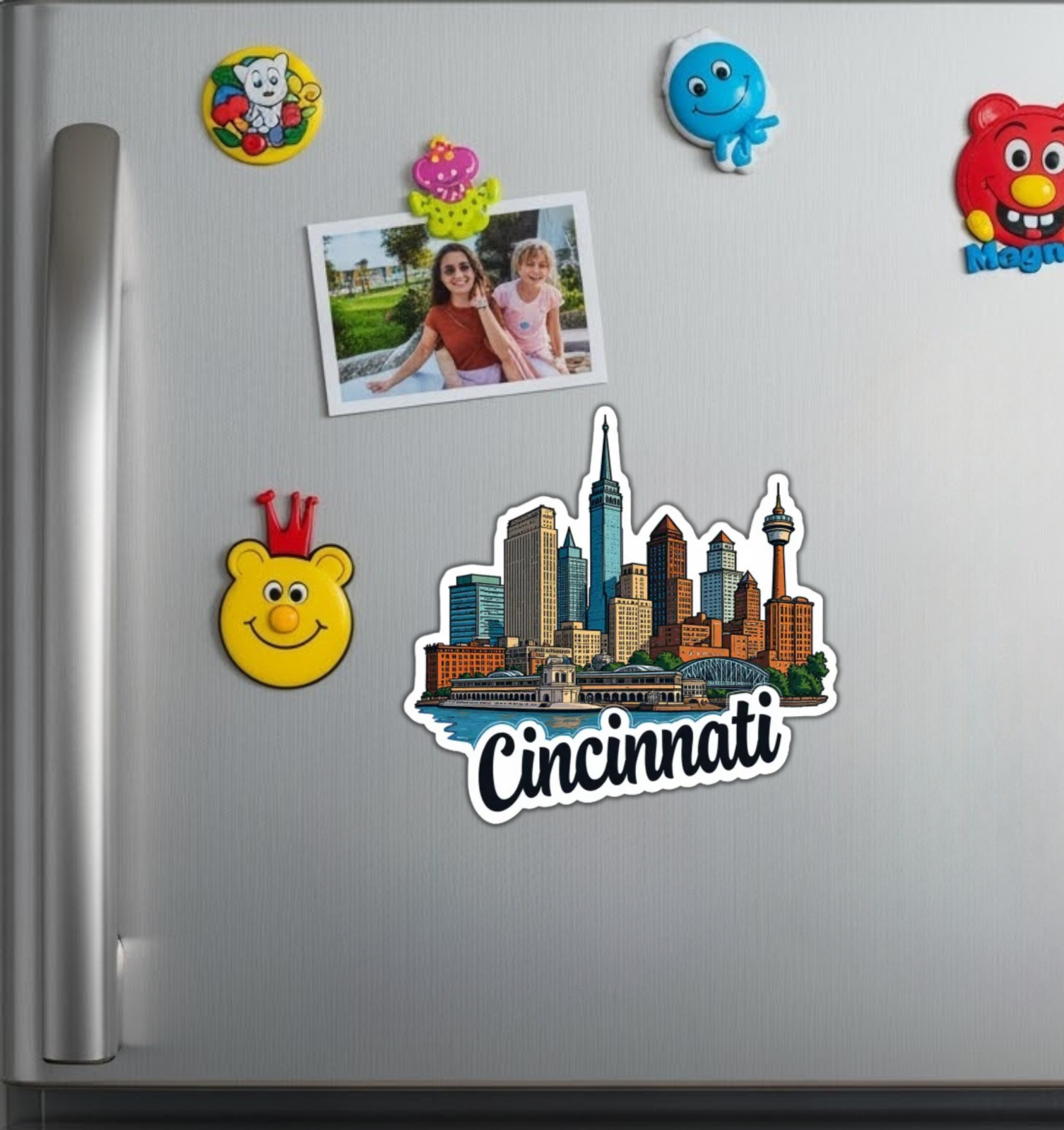 Cincinnati Ohio Fridge Magnet or Laptop Sticker