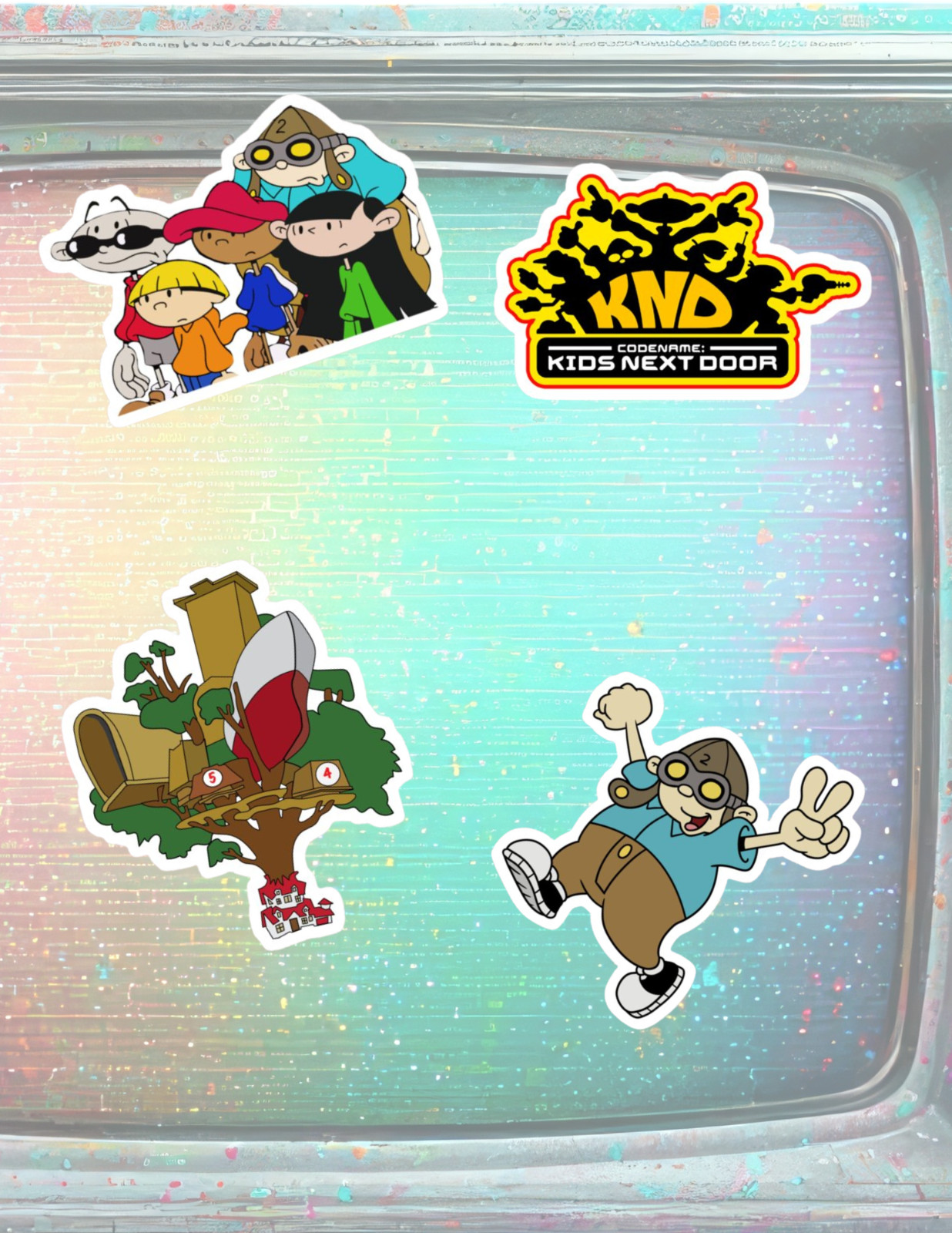 Kid Codename Next Door Retro Cartoon 4pcSticker Pack