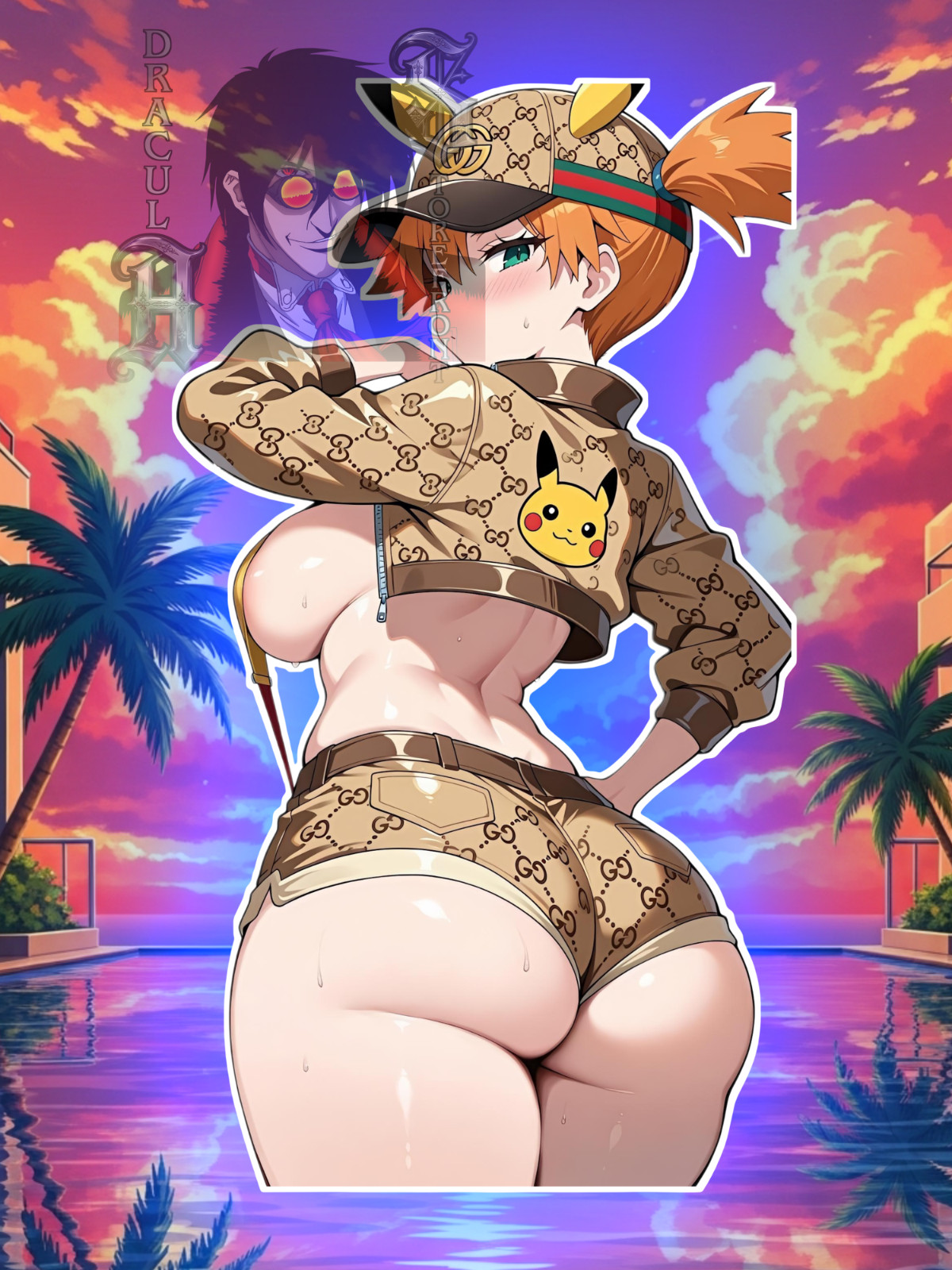 Adult Anime Waifu Pokemon Misty/ Kasumi 6" Vinyl Sticker
