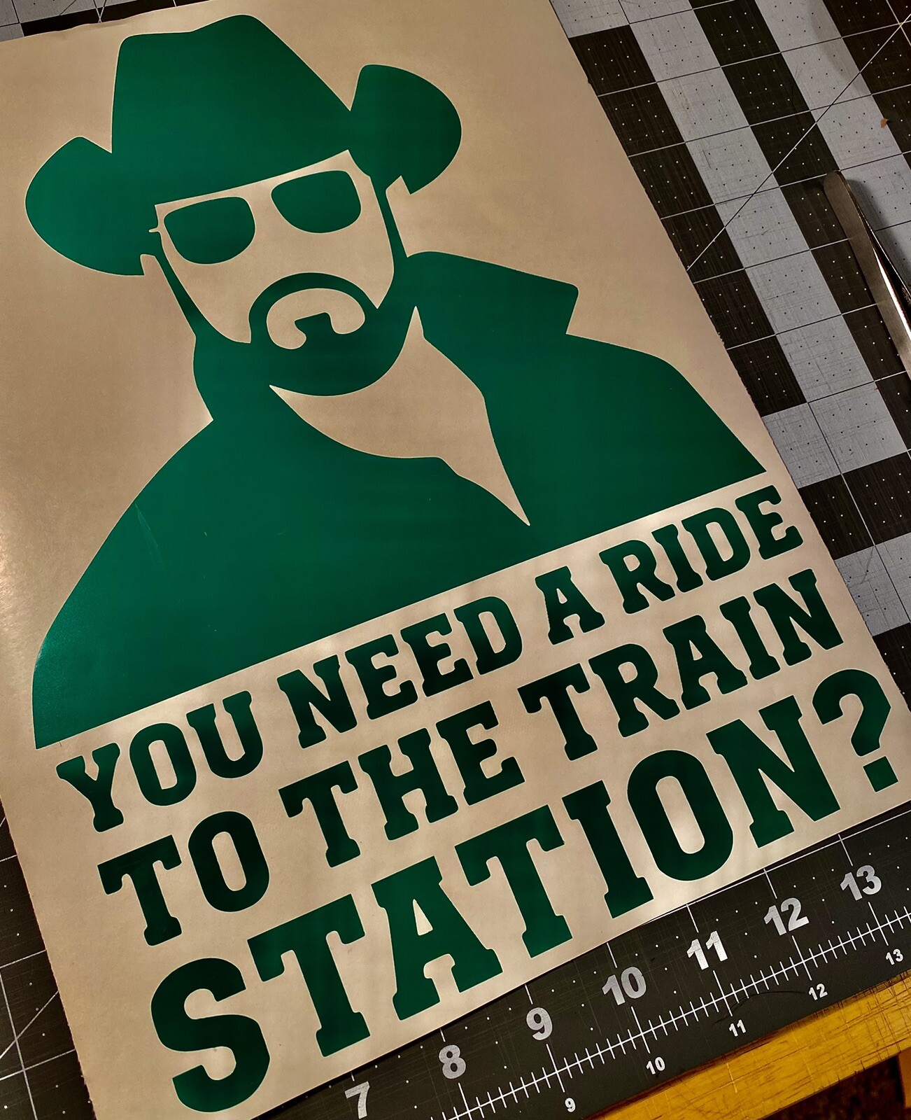 Vinyl Decal – You Need A Ride To The Train Station (Rip), Various Colors & Sizes