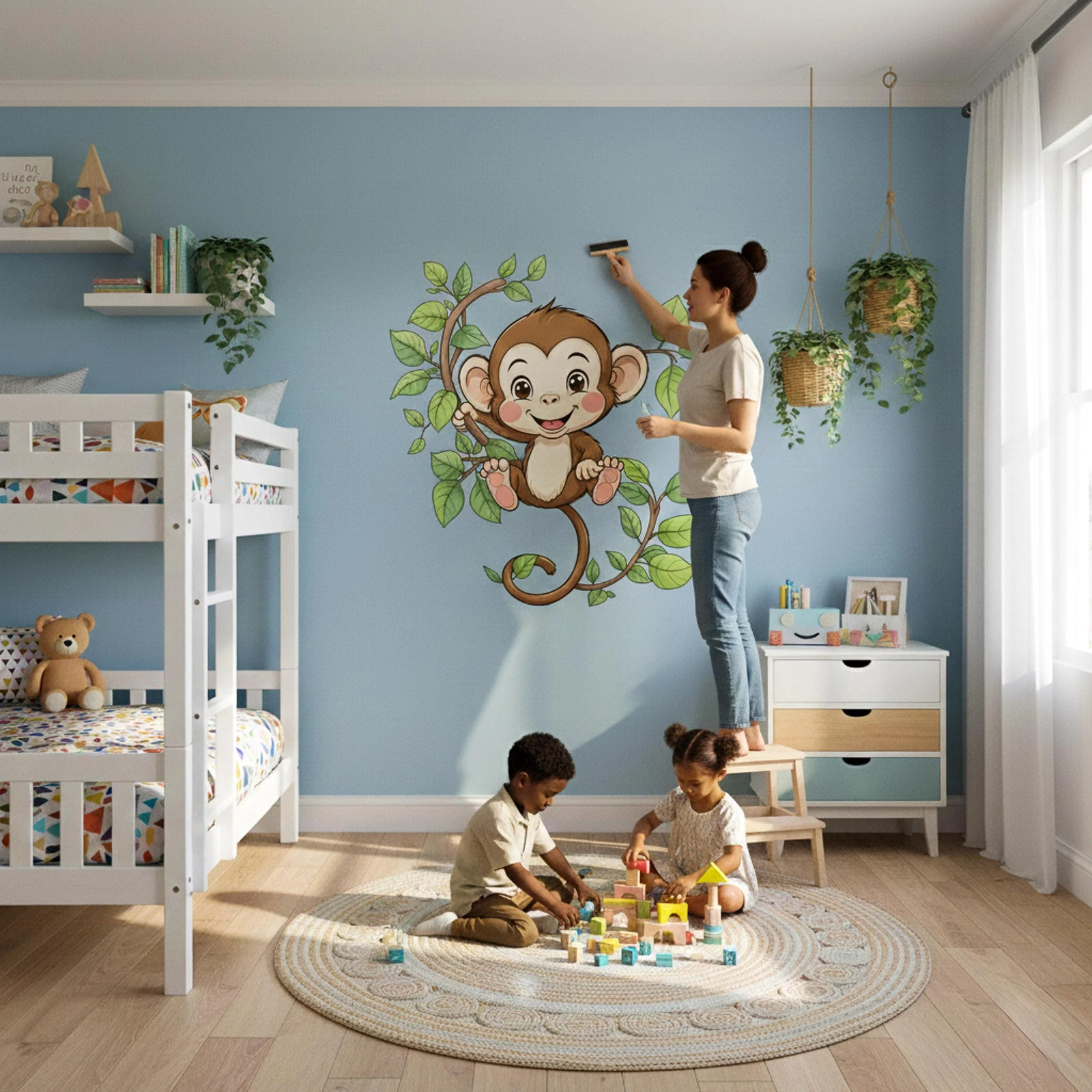 Cute Monkey Wall Decal | Jungle Nursery Decor