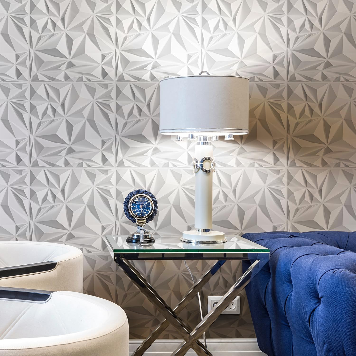 Diamond 3D Wall Panels – Paintable Textured Decor for Living Room & Bedroom