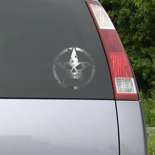MILITARY JEEP ARMY STAR SKULL CLEAR DECAL STICKER, USMC, VINYL SIGN ART PRINT