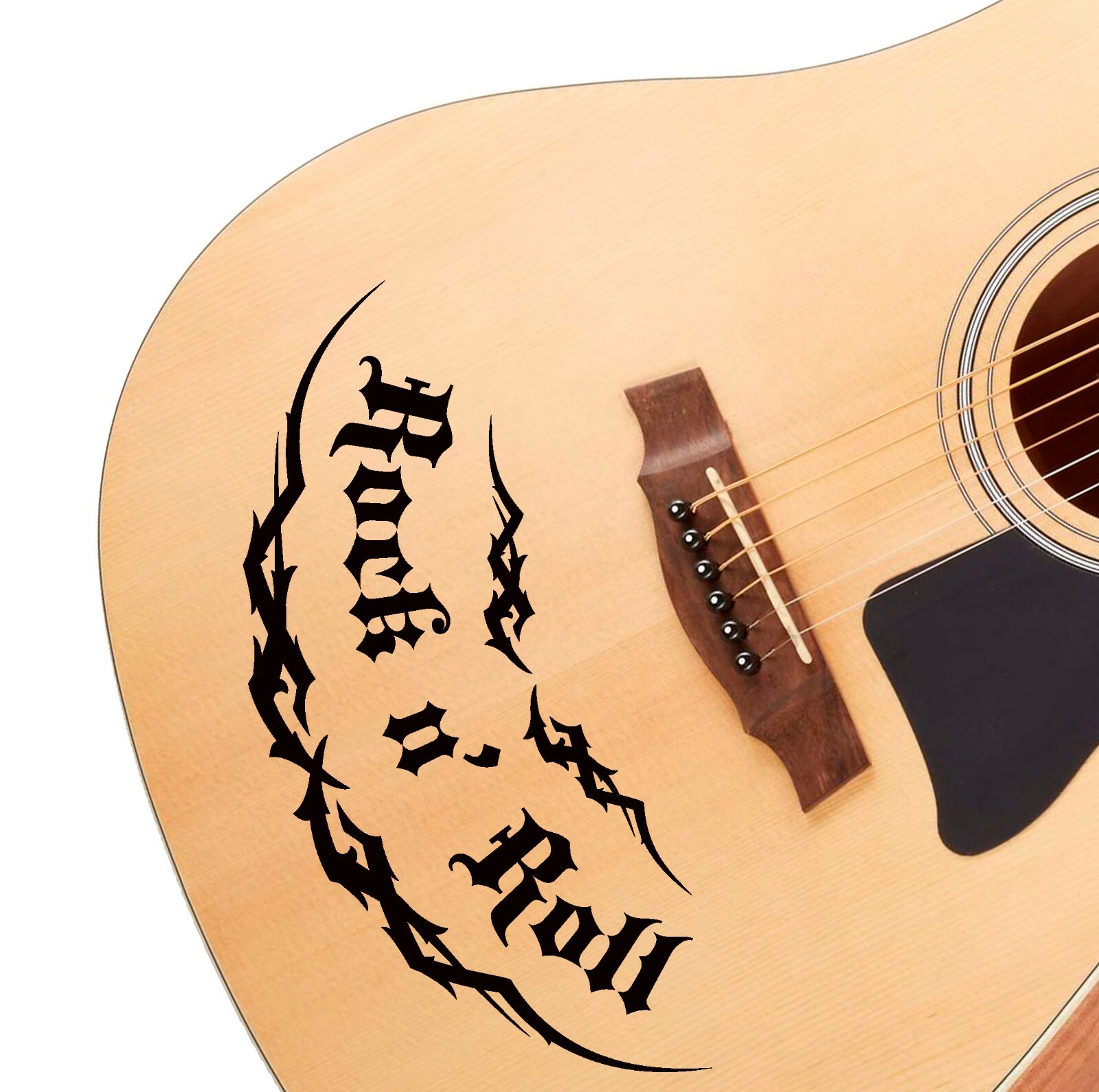 Custom Made Rock n Roll Decal Sticker Fits Guitars & Basses 12 colour options