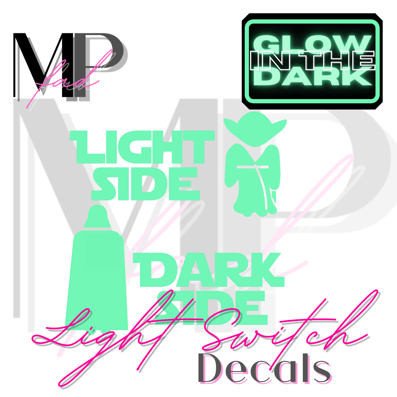 Star Wars LIGHT Switch DARK SIDE Decal Vinyl Wall Home Decor GLOW-IN-THE-DARK
