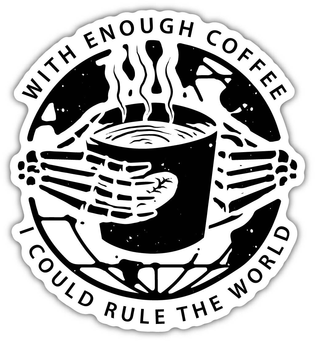 Coffee Funny Sticker Decal laptop wall car phone
