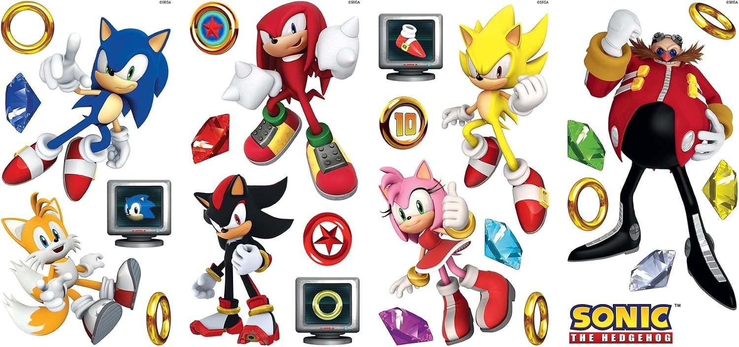 Sonic The Hedgehog Characters Wall Decals,