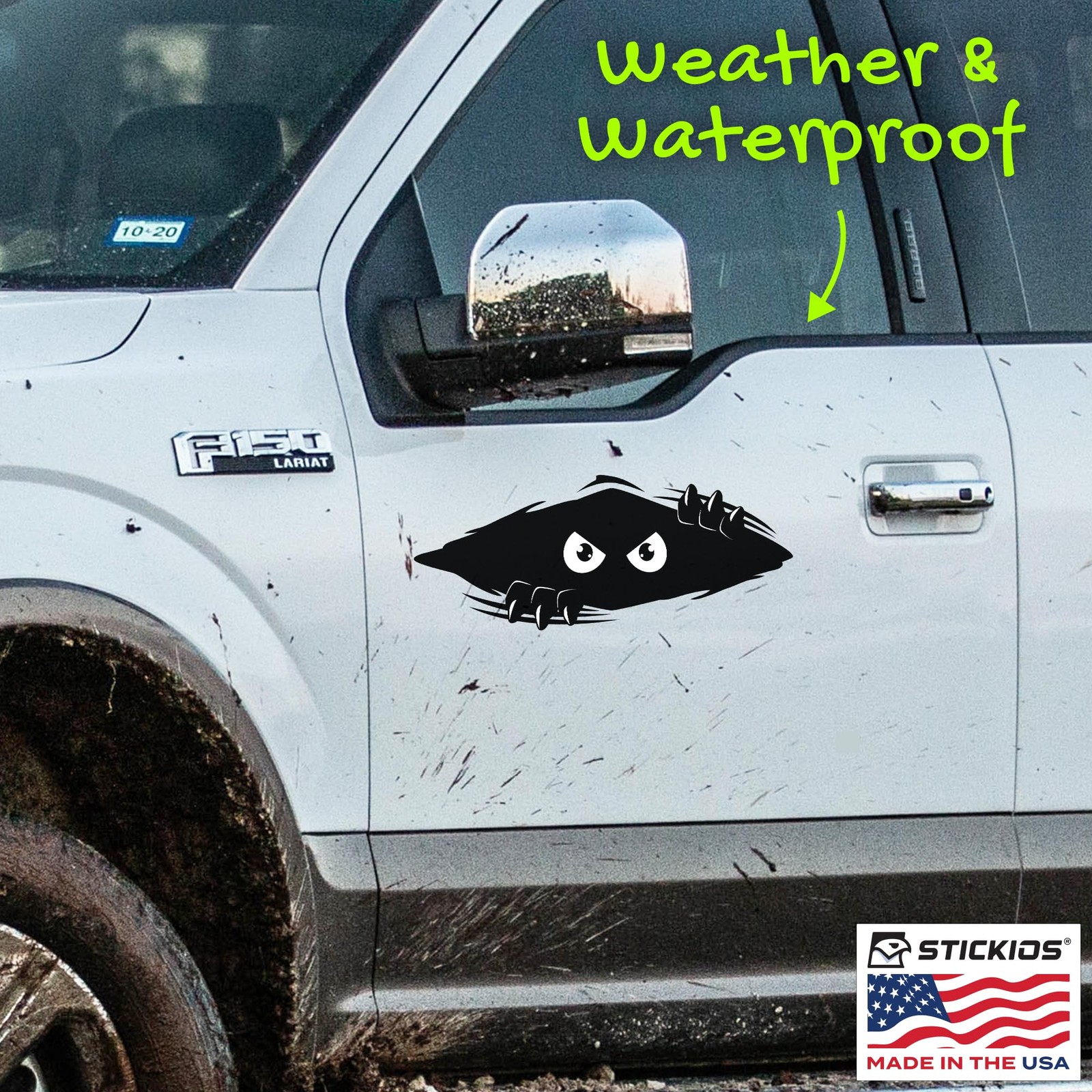 Peeking Monster Car Decal – Vinyl Bumper Sticker for Vehicles, Trucks, Windows