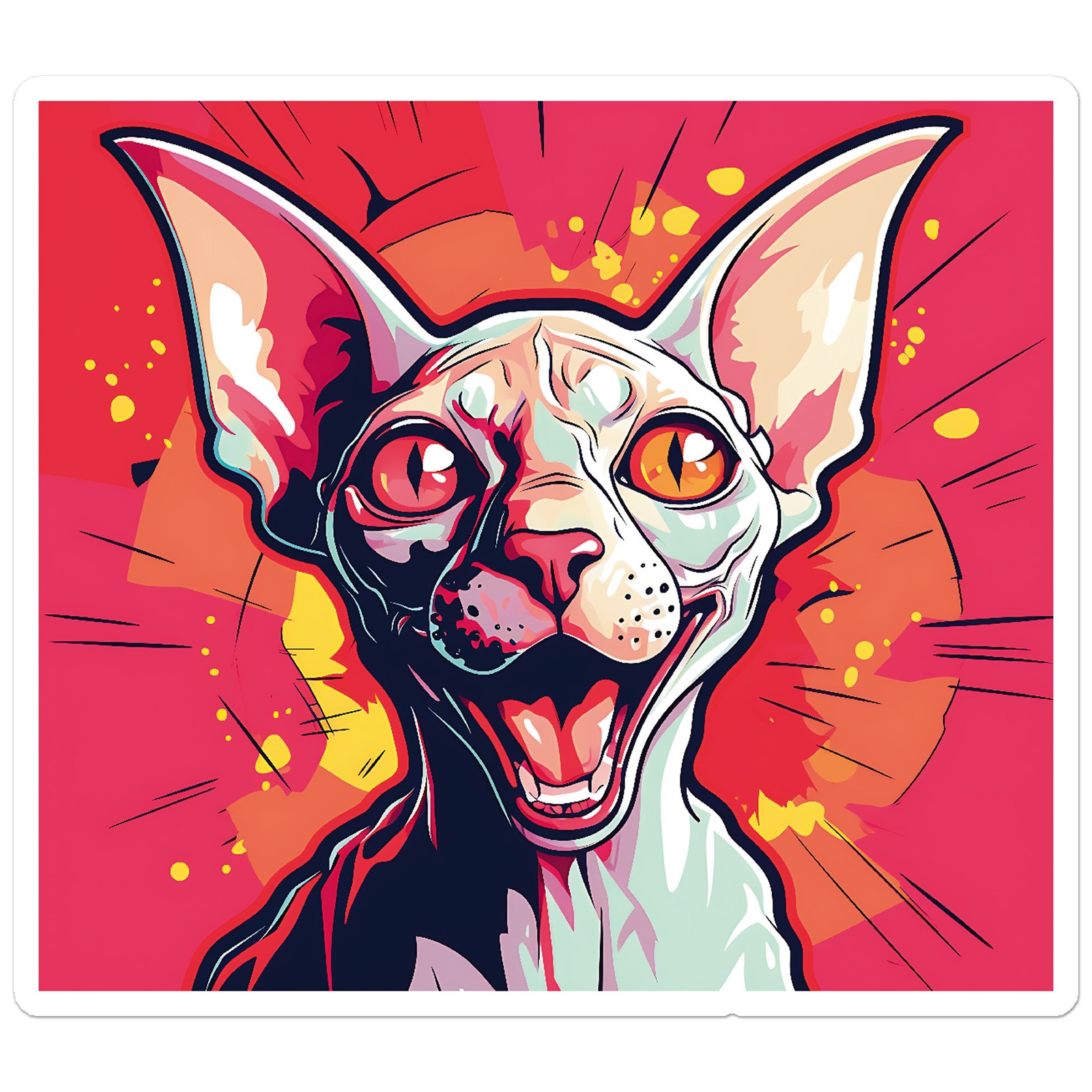 Popart Sphynx Cat – Vinyl Decal Sticker – Car Window Laptop – ebn11856