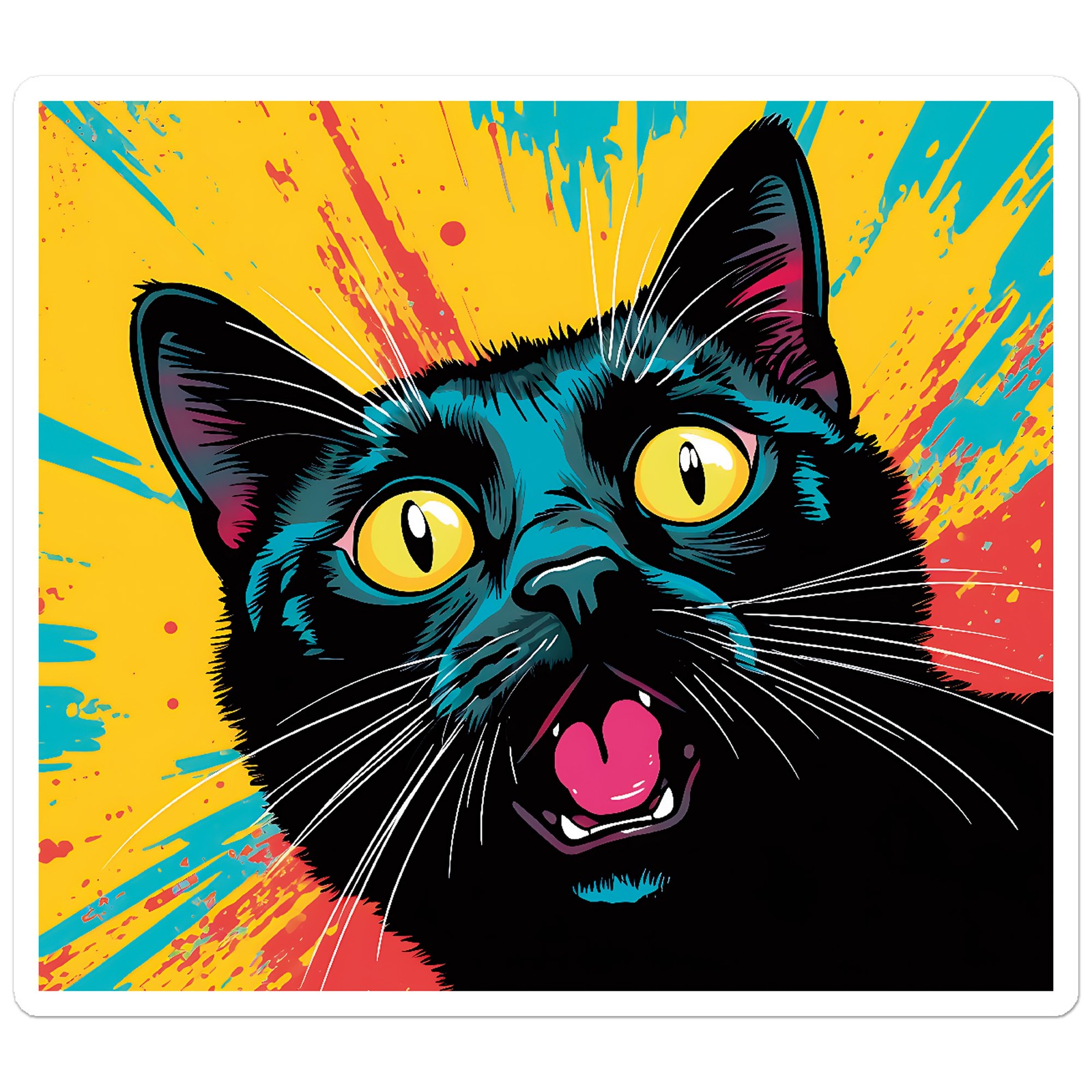 Popart Black Cat – Vinyl Decal Sticker – Car Window Laptop – ebn11860