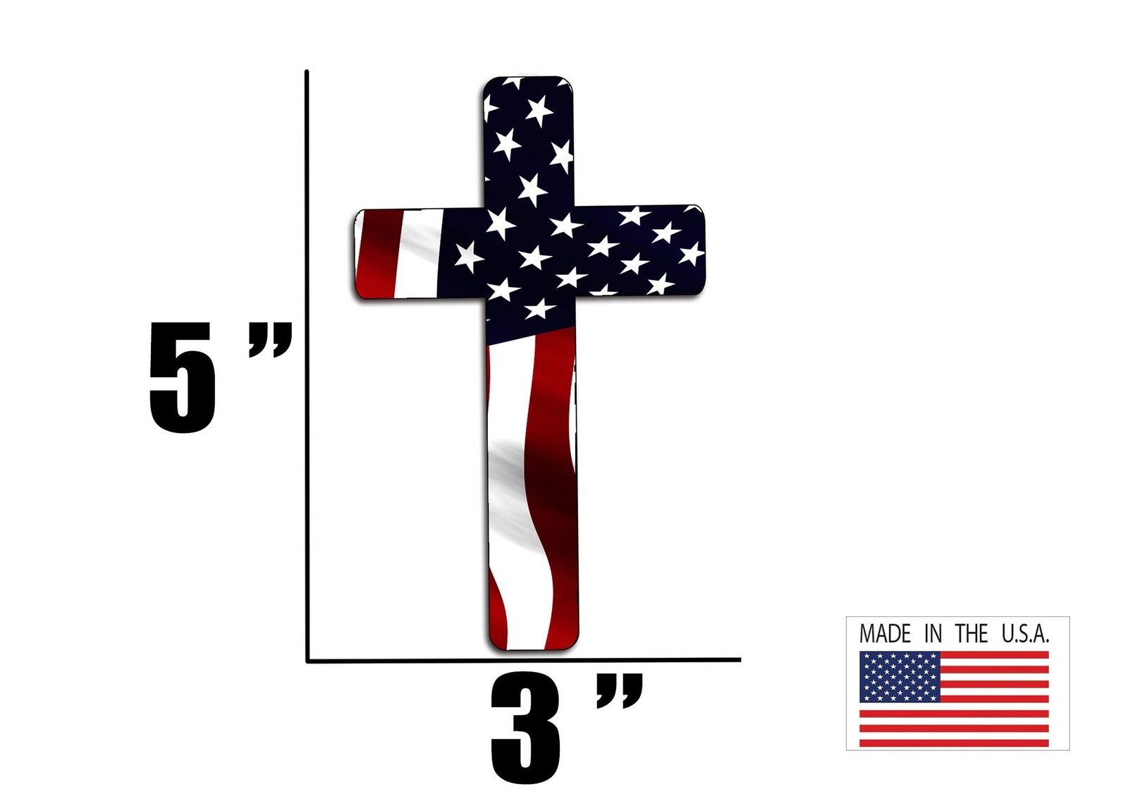Red White Blue Cross Decal Sticker Flag USA Large Inch Patriotic Decal Auto B…