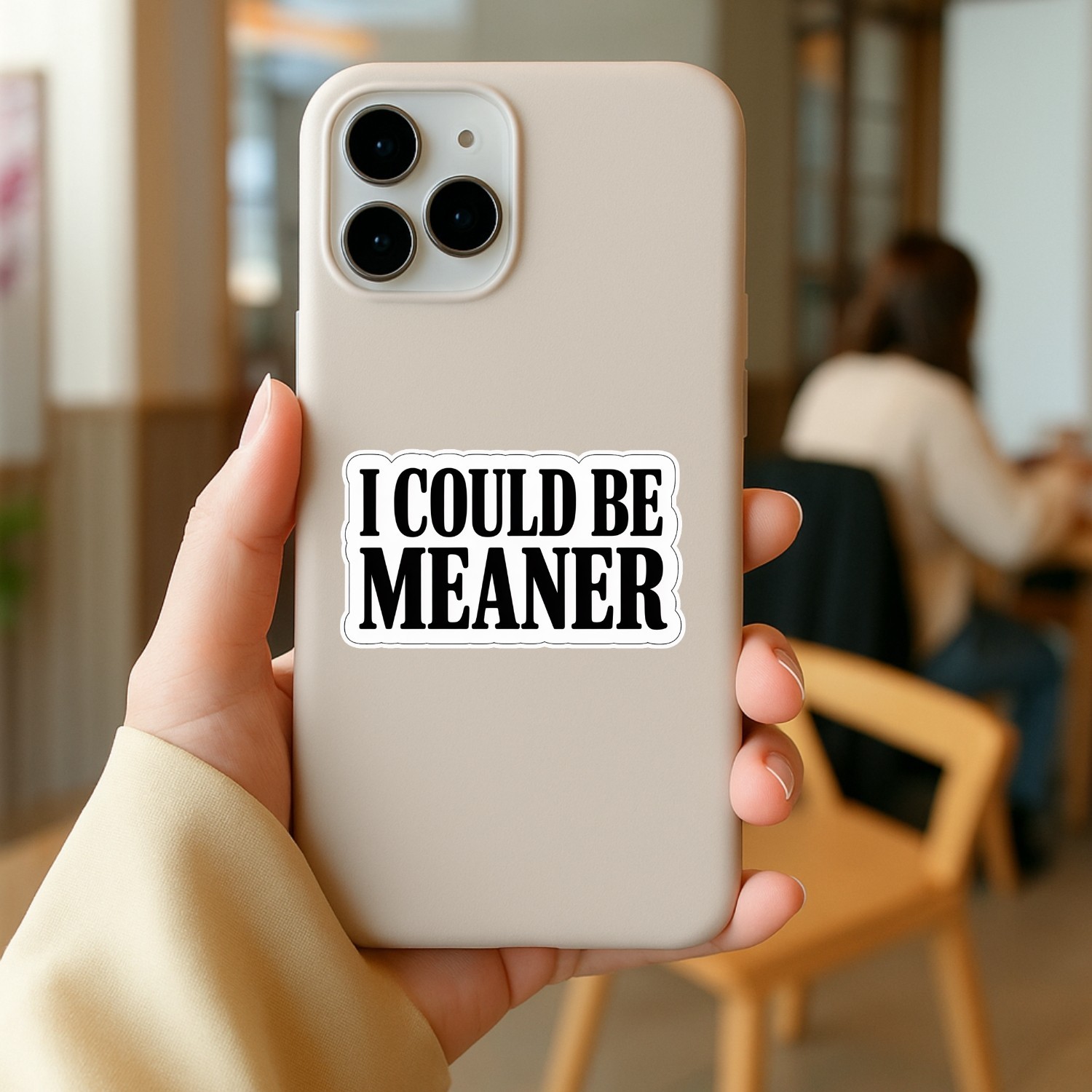 4Pcs I Could Be Meaner Stickers – Minimalist Edgy Humor Vinyl Decals